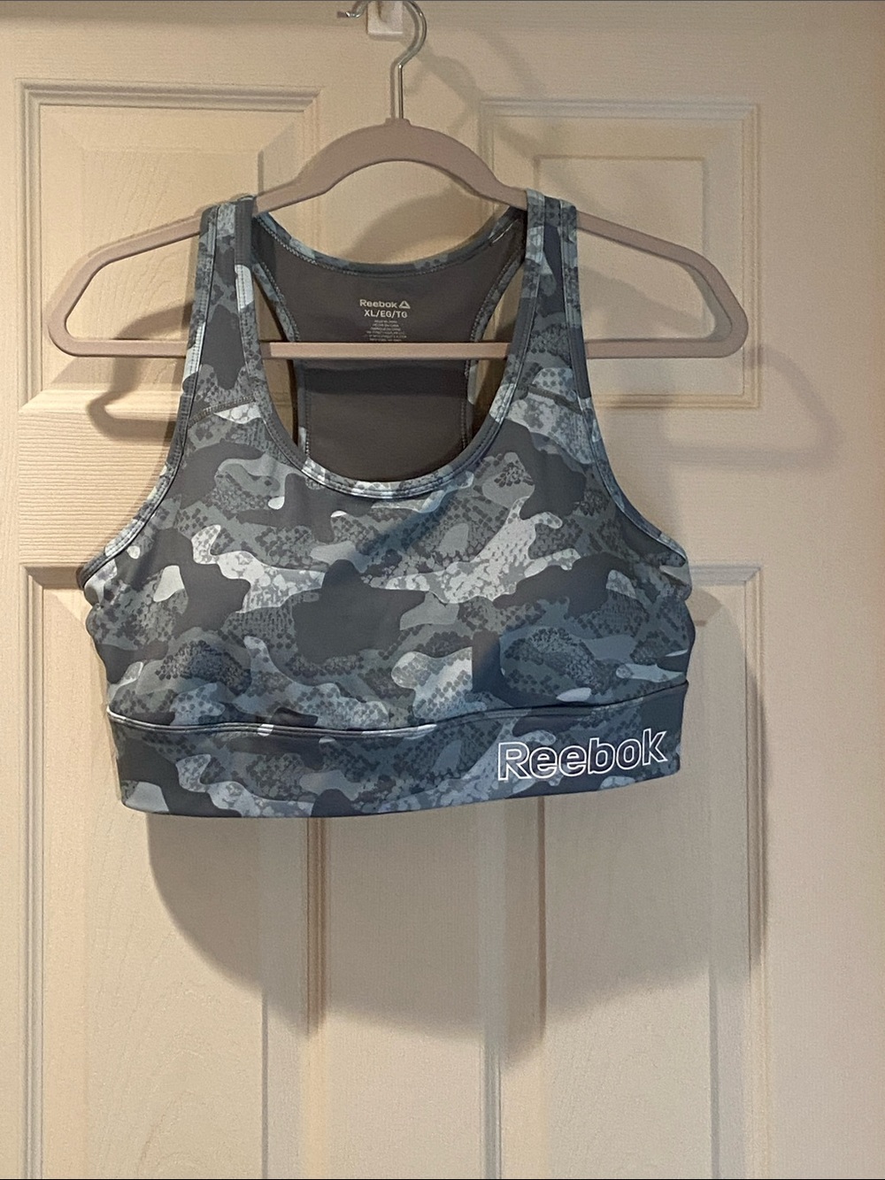 Reebok Gray Camouflage Racerback Sports Bra